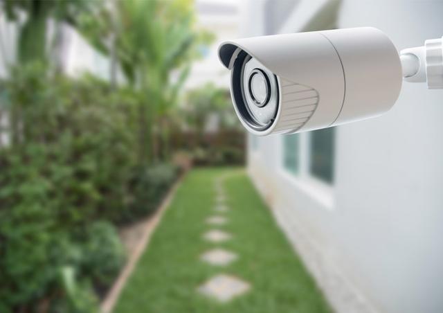 Security camera on house